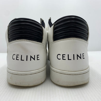 【中古品】【メンズ】 CELINE セリーヌ MIDDLE CUT SNEAKERS MU1200 ミドル カット スニーカー 靴 シューズ ミドルハイ 183-261014-ko-07-teih サイズ：43 カラー：ホワイト 万代Net店