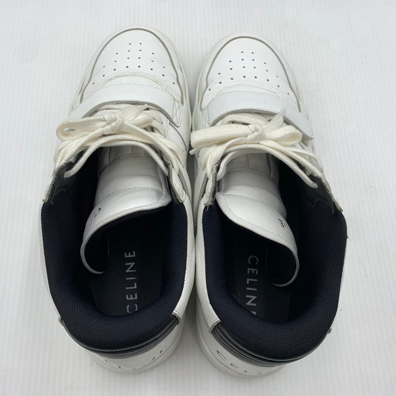 【中古品】【メンズ】 CELINE セリーヌ MIDDLE CUT SNEAKERS MU1200 ミドル カット スニーカー 靴 シューズ ミドルハイ 183-261014-ko-07-teih サイズ：43 カラー：ホワイト 万代Net店