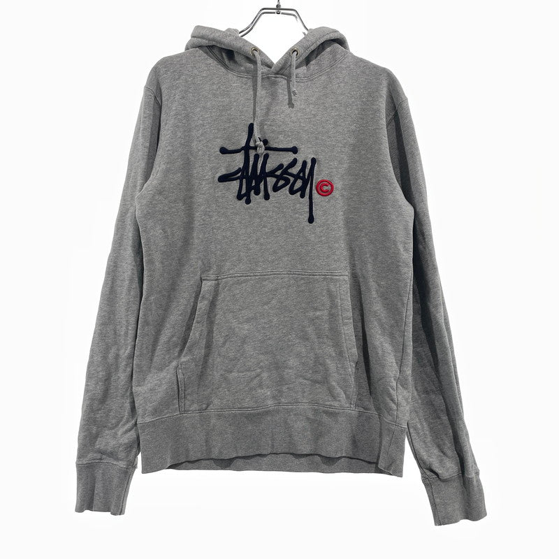 【中古品】【メンズ】 STUSSY ステューシー EMBROIDERY LOGO HOODIE 刺繍 ロゴ フーディー 長袖 トップス プルーオーバー パーカー 142-261012-yo-15-teih サイズ：S カラー：グレー 万代Net店