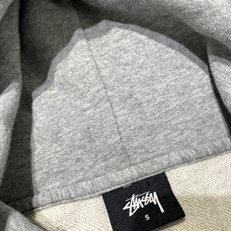 【中古品】【メンズ】 STUSSY ステューシー EMBROIDERY LOGO HOODIE 刺繍 ロゴ フーディー 長袖 トップス プルーオーバー パーカー 142-261012-yo-15-teih サイズ：S カラー：グレー 万代Net店