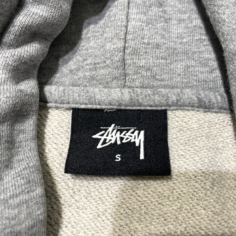 【中古品】【メンズ】 STUSSY ステューシー EMBROIDERY LOGO HOODIE 刺繍 ロゴ フーディー 長袖 トップス プルーオーバー パーカー 142-261012-yo-15-teih サイズ：S カラー：グレー 万代Net店