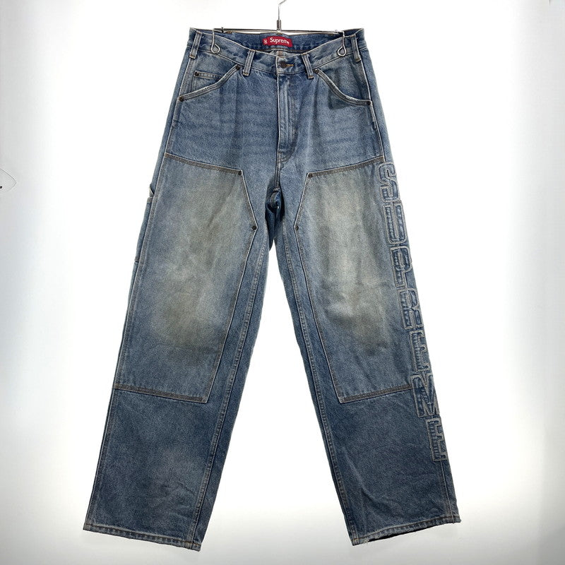 【中古品】【メンズ】 Supreme シュプリーム 25FW REFLECTIVE DOUBLE KNEE DENIM PANTS リフレクティブ ダブルニー デニムパンツ ボトムス 149-261012-yo-20-teih サイズ：30 カラー：インディゴ 万代Net店
