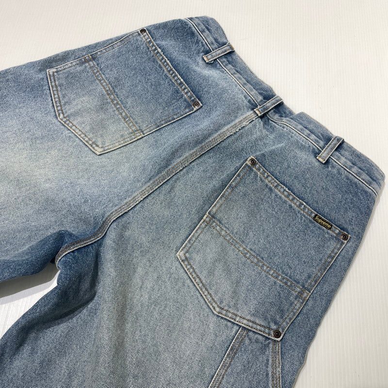 【中古品】【メンズ】 Supreme シュプリーム 25FW REFLECTIVE DOUBLE KNEE DENIM PANTS リフレクティブ ダブルニー デニムパンツ ボトムス 149-261012-yo-20-teih サイズ：30 カラー：インディゴ 万代Net店