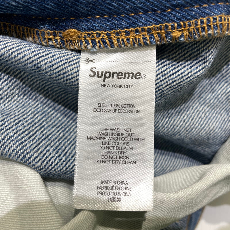 【中古品】【メンズ】 Supreme シュプリーム 25FW REFLECTIVE DOUBLE KNEE DENIM PANTS リフレクティブ ダブルニー デニムパンツ ボトムス 149-261012-yo-20-teih サイズ：30 カラー：インディゴ 万代Net店