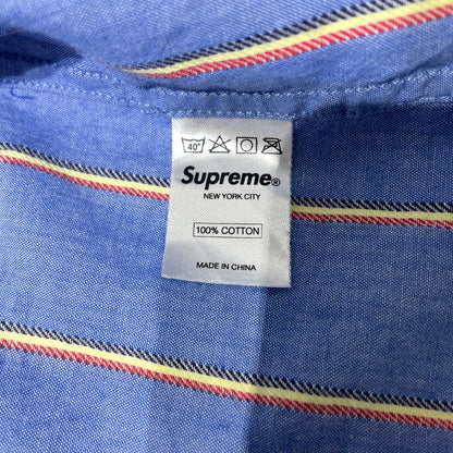 【中古品】【メンズ】 Supreme シュプリーム STRIPE L/S SHIRT ストライプ ロングスリーブ シャツ 長袖 トップス 149-261012-yo-08-teih サイズ：L カラー：ブルー 万代Net店