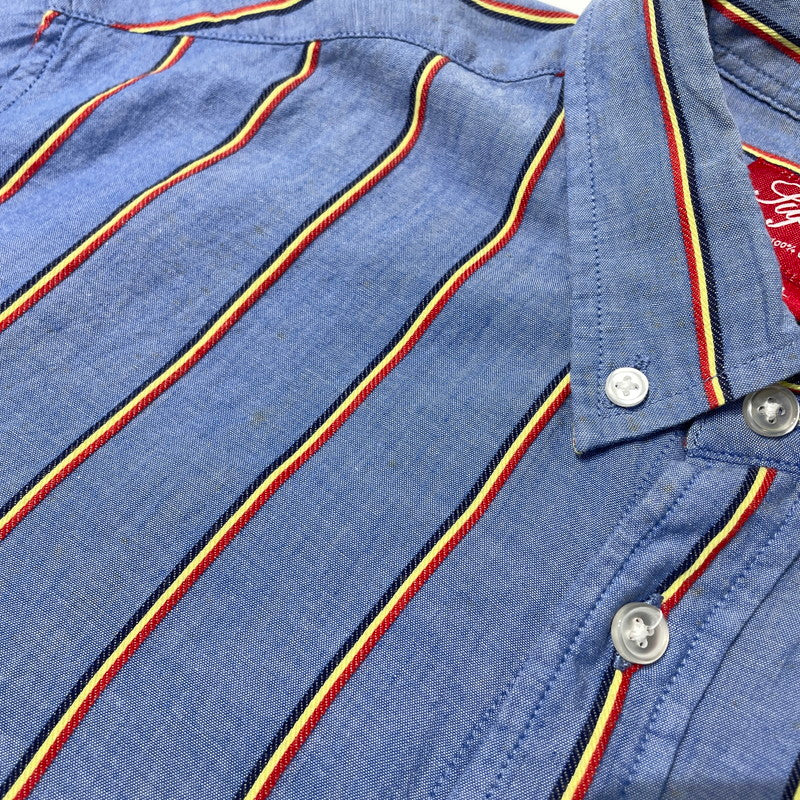 【中古品】【メンズ】 Supreme シュプリーム STRIPE L/S SHIRT ストライプ ロングスリーブ シャツ 長袖 トップス 149-261012-yo-08-teih サイズ：L カラー：ブルー 万代Net店