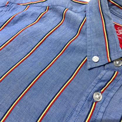 【中古品】【メンズ】 Supreme シュプリーム STRIPE L/S SHIRT ストライプ ロングスリーブ シャツ 長袖 トップス 149-261012-yo-08-teih サイズ：L カラー：ブルー 万代Net店