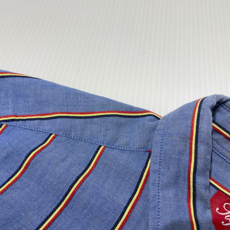 【中古品】【メンズ】 Supreme シュプリーム STRIPE L/S SHIRT ストライプ ロングスリーブ シャツ 長袖 トップス 149-261012-yo-08-teih サイズ：L カラー：ブルー 万代Net店