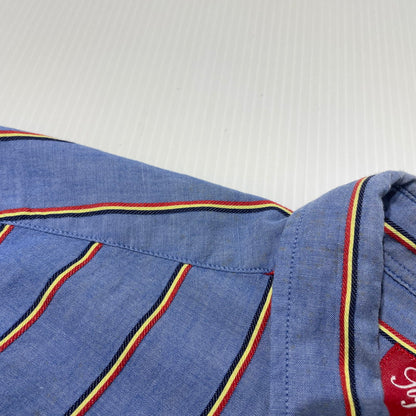 【中古品】【メンズ】 Supreme シュプリーム STRIPE L/S SHIRT ストライプ ロングスリーブ シャツ 長袖 トップス 149-261012-yo-08-teih サイズ：L カラー：ブルー 万代Net店