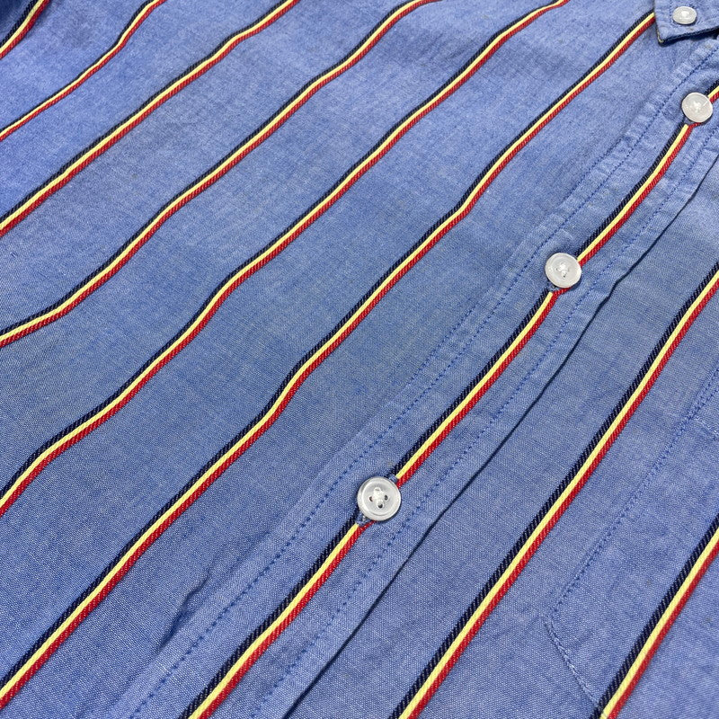 【中古品】【メンズ】 Supreme シュプリーム STRIPE L/S SHIRT ストライプ ロングスリーブ シャツ 長袖 トップス 149-261012-yo-08-teih サイズ：L カラー：ブルー 万代Net店