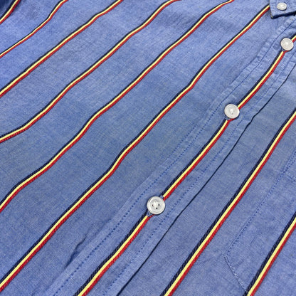 【中古品】【メンズ】 Supreme シュプリーム STRIPE L/S SHIRT ストライプ ロングスリーブ シャツ 長袖 トップス 149-261012-yo-08-teih サイズ：L カラー：ブルー 万代Net店