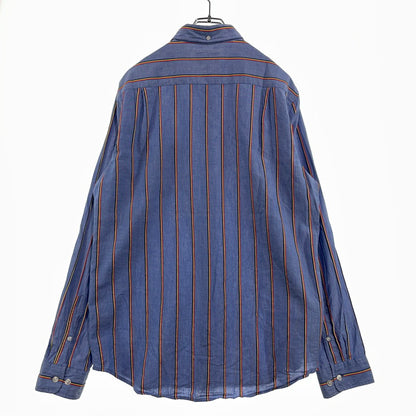 【中古品】【メンズ】 Supreme シュプリーム STRIPE L/S SHIRT ストライプ ロングスリーブ シャツ 長袖 トップス 149-261012-yo-08-teih サイズ：L カラー：ブルー 万代Net店