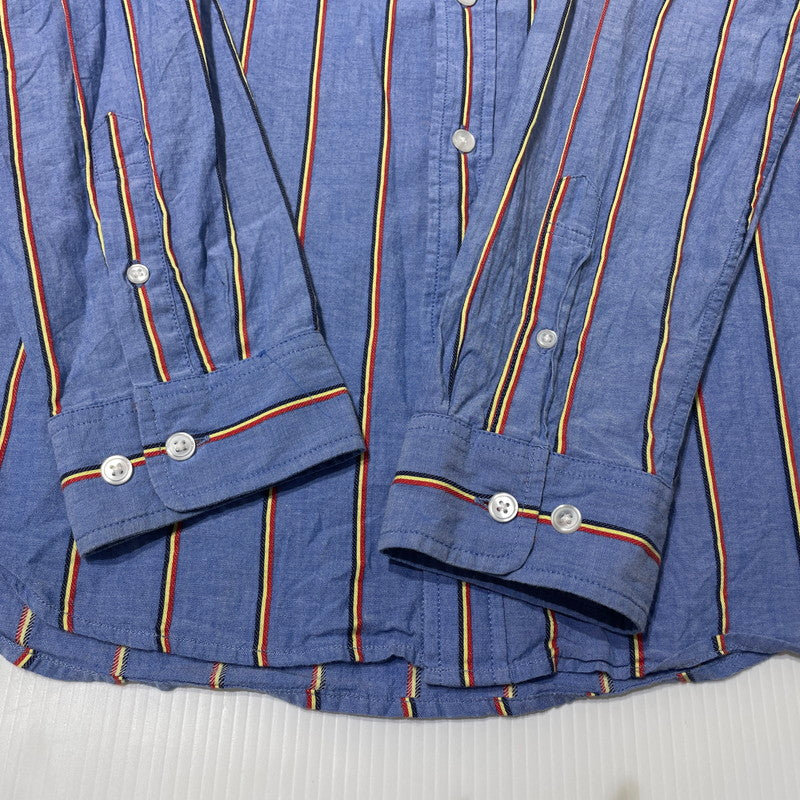 【中古品】【メンズ】 Supreme シュプリーム STRIPE L/S SHIRT ストライプ ロングスリーブ シャツ 長袖 トップス 149-261012-yo-08-teih サイズ：L カラー：ブルー 万代Net店