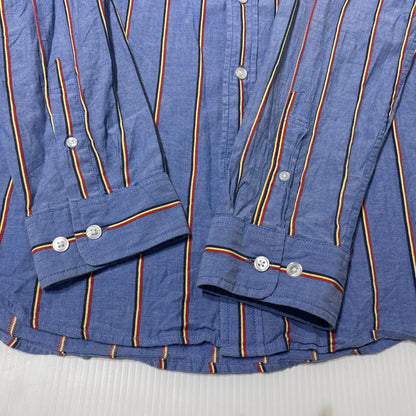 【中古品】【メンズ】 Supreme シュプリーム STRIPE L/S SHIRT ストライプ ロングスリーブ シャツ 長袖 トップス 149-261012-yo-08-teih サイズ：L カラー：ブルー 万代Net店