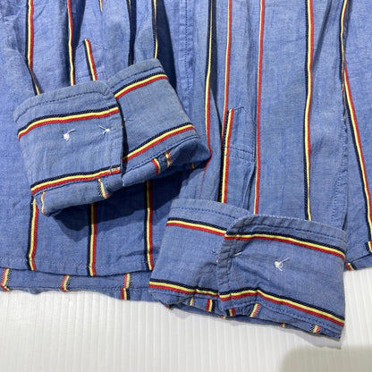 【中古品】【メンズ】 Supreme シュプリーム STRIPE L/S SHIRT ストライプ ロングスリーブ シャツ 長袖 トップス 149-261012-yo-08-teih サイズ：L カラー：ブルー 万代Net店
