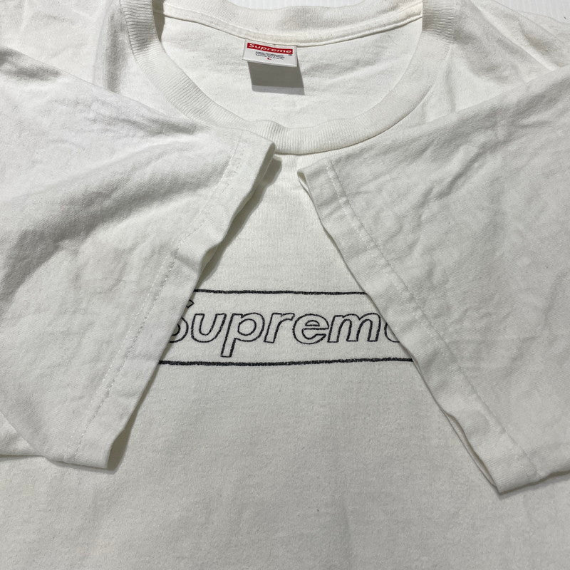 【中古品】【メンズ】 Supreme シュプリーム 21SS KAWS CHALK LOGO TEE カウズ チョーク ロゴ Tシャツ 半袖 トップス 149-261012-yo-09-teih サイズ：L カラー：ホワイト 万代Net店