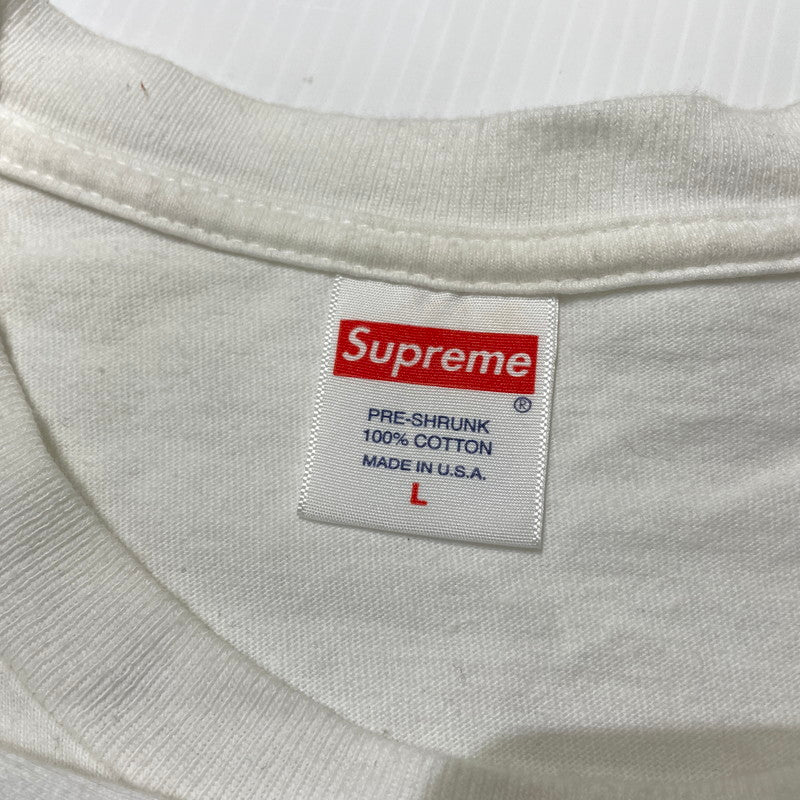 【中古品】【メンズ】 Supreme シュプリーム 21SS KAWS CHALK LOGO TEE カウズ チョーク ロゴ Tシャツ 半袖 トップス 149-261012-yo-09-teih サイズ：L カラー：ホワイト 万代Net店