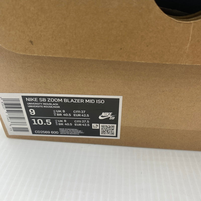 【中古美品】【メンズ】 NIKE SB ナイキエスビー×KEVIN BRADLEY ケビン・ブラッドリー CD2569-600 BLAZER MID ISO "KEVIN AND HELL PACK" 160-261012-nm-54-tei サイズ：27cm カラー：レッド 万代Net店