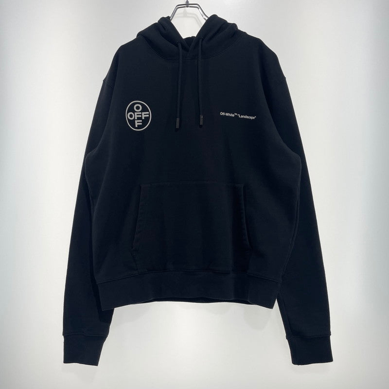 【中古品】【メンズ】 OFF-WHITE オフホワイト LANDSCAPE ARROW HOODIE OMBB034T19D25104 ランドスケープ アロー フーディ 長袖 トップス プルーオーバー パーカー 142-261012-yo-07-teih サイズ：L カラー：ブラック 万代Net店