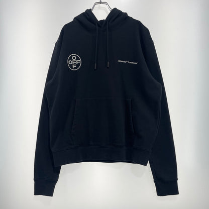 【中古品】【メンズ】 OFF-WHITE オフホワイト LANDSCAPE ARROW HOODIE OMBB034T19D25104 ランドスケープ アロー フーディ 長袖 トップス プルーオーバー パーカー 142-261012-yo-07-teih サイズ：L カラー：ブラック 万代Net店