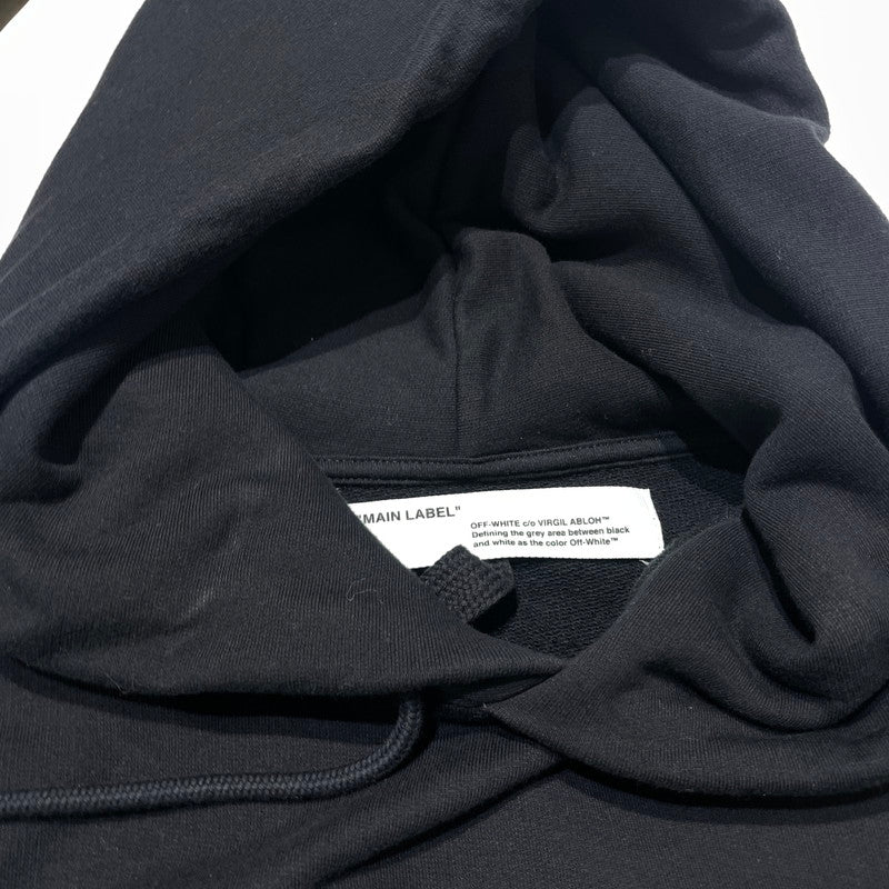 【中古品】【メンズ】 OFF-WHITE オフホワイト LANDSCAPE ARROW HOODIE OMBB034T19D25104 ランドスケープ アロー フーディ 長袖 トップス プルーオーバー パーカー 142-261012-yo-07-teih サイズ：L カラー：ブラック 万代Net店