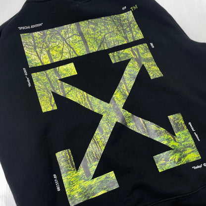 【中古品】【メンズ】 OFF-WHITE オフホワイト LANDSCAPE ARROW HOODIE OMBB034T19D25104 ランドスケープ アロー フーディ 長袖 トップス プルーオーバー パーカー 142-261012-yo-07-teih サイズ：L カラー：ブラック 万代Net店