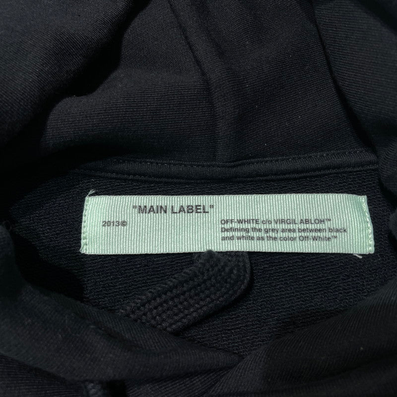 【中古品】【メンズ】 OFF-WHITE オフホワイト LANDSCAPE ARROW HOODIE OMBB034T19D25104 ランドスケープ アロー フーディ 長袖 トップス プルーオーバー パーカー 142-261012-yo-07-teih サイズ：L カラー：ブラック 万代Net店