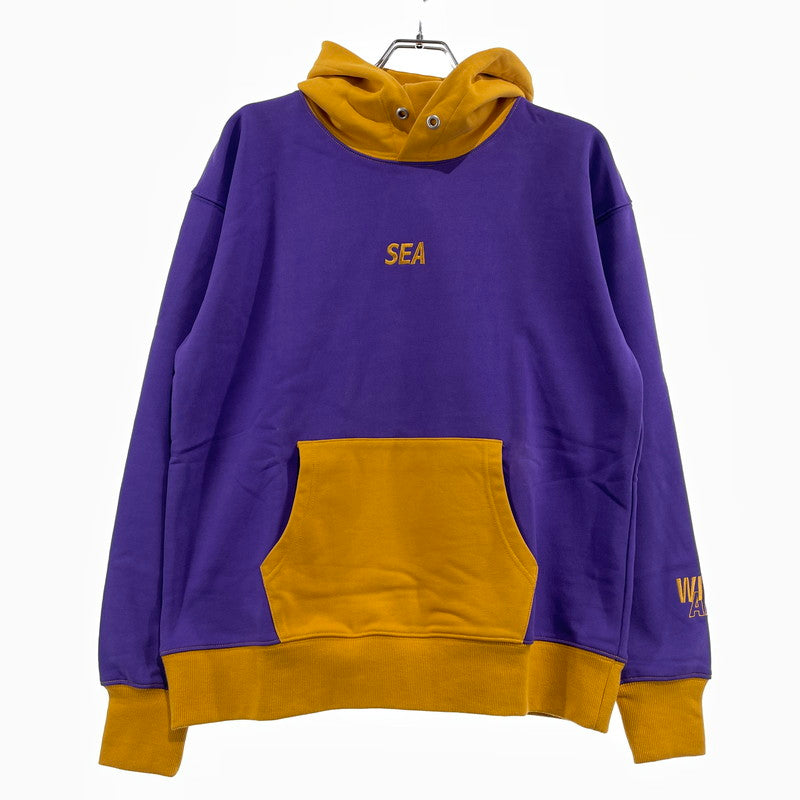 【中古品】【メンズ】 WINDANDSEA ウィンダンシー LOGO HOODIE WDS-20S-TPS-03 ロゴ フーディ 長袖 トップス プルーオーバー パーカー 142-261012-yo-14-teih サイズ：S カラー：パープル/イエロー 万代Net店