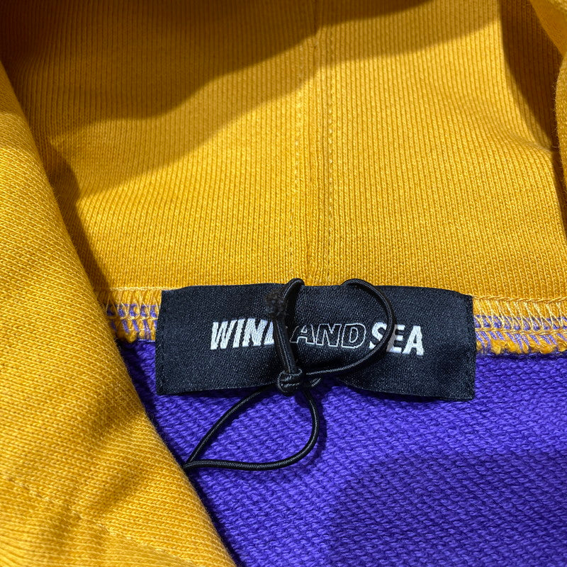 【中古品】【メンズ】 WINDANDSEA ウィンダンシー LOGO HOODIE WDS-20S-TPS-03 ロゴ フーディ 長袖 トップス プルーオーバー パーカー 142-261012-yo-14-teih サイズ：S カラー：パープル/イエロー 万代Net店