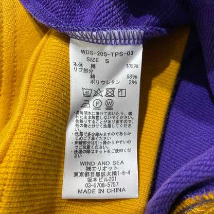 【中古品】【メンズ】 WINDANDSEA ウィンダンシー LOGO HOODIE WDS-20S-TPS-03 ロゴ フーディ 長袖 トップス プルーオーバー パーカー 142-261012-yo-14-teih サイズ：S カラー：パープル/イエロー 万代Net店