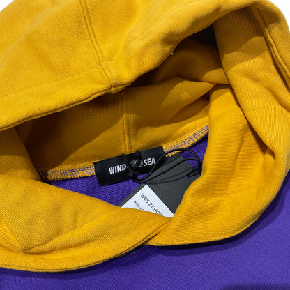 【中古品】【メンズ】 WINDANDSEA ウィンダンシー LOGO HOODIE WDS-20S-TPS-03 ロゴ フーディ 長袖 トップス プルーオーバー パーカー 142-261012-yo-14-teih サイズ：S カラー：パープル/イエロー 万代Net店
