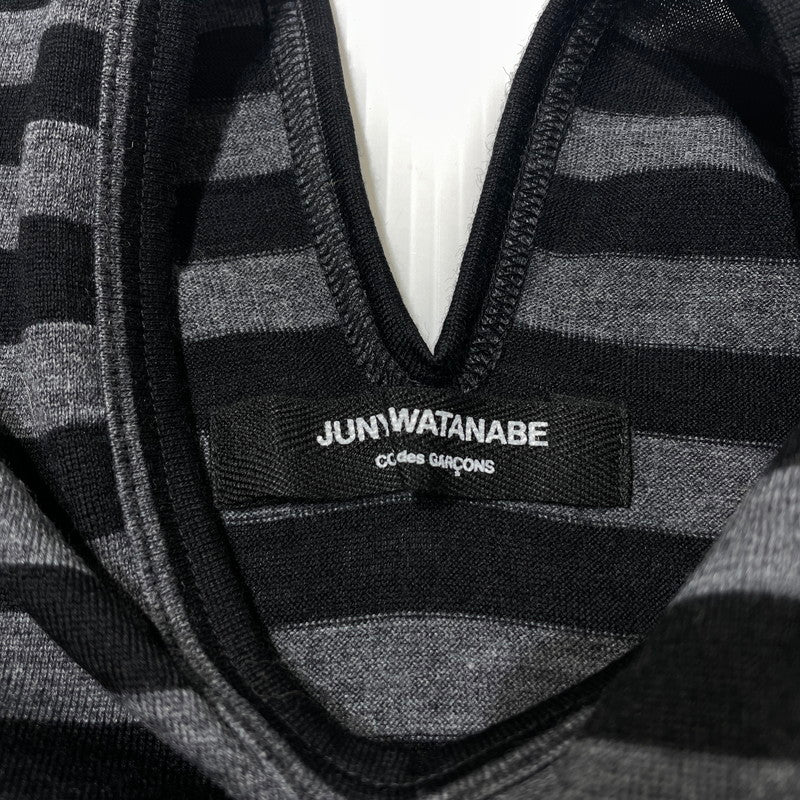 【中古品】【レディース】 JUNYAWATANABE COMME des GARCONS ジュンヤワタナベコムデギャルソン V NECK BORDER TOPS JD-T040 AD2009 170-261014-yo-16-teih サイズ：表記なし カラー：グレー 万代Net店
