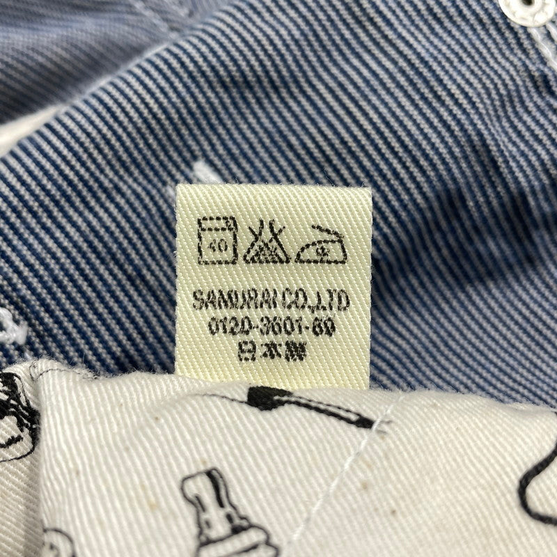 【中古品】【メンズ】 SAMURAI CLUB サムライ自動車倶楽部 HICKORY STRIPE OVERALLS SMOVAL-10 ヒッコリー ストライプ オーバーオール ボトムス オールインワン 145-261014-yo-05-teih サイズ：XS 万代Net店
