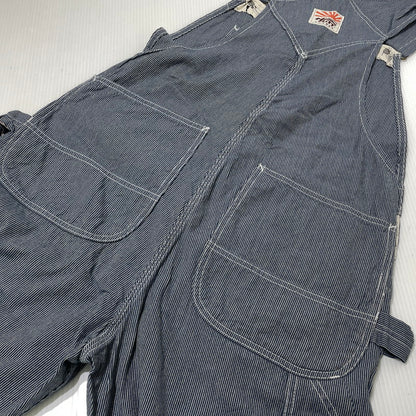 【中古品】【メンズ】 SAMURAI CLUB サムライ自動車倶楽部 HICKORY STRIPE OVERALLS SMOVAL-10 ヒッコリー ストライプ オーバーオール ボトムス オールインワン 145-261014-yo-05-teih サイズ：XS 万代Net店