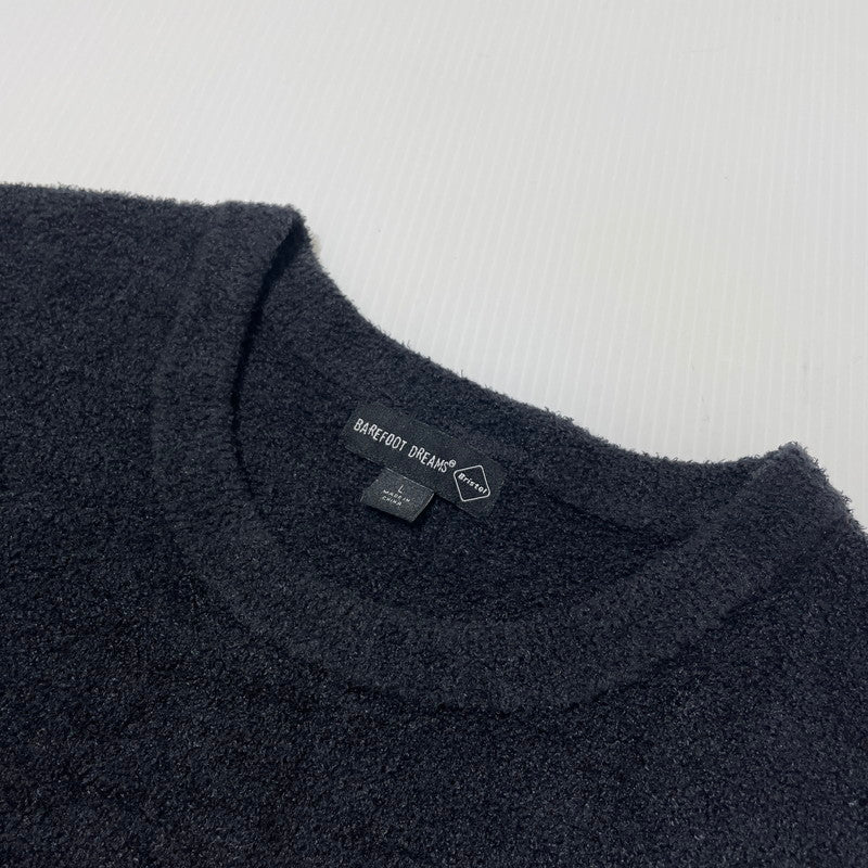 【中古品】【メンズ】 FCRB エフシーアールビー × BAREFOOT DREAMS ベアフットドリームズ 別注コラボ 24AW PILE CREWNECK TOP SZUCL22594 パイル クルーネック トップス 長袖 142-261014-yo-24-teih サイズ：L カラー：ブラック 万代Net店