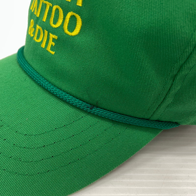 【中古品】【メンズ】 TATTOO STUDIO YAMADA タトゥースタジオ ヤマダ EAT.SHIT TATTOO&DIE CAP キャップ 帽子 185-261014-yo-33-teih サイズ：ONESIZE カラー：グリーン 万代Net店