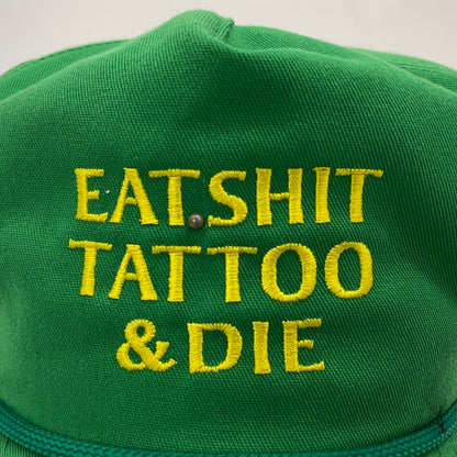 【中古品】【メンズ】 TATTOO STUDIO YAMADA タトゥースタジオ ヤマダ EAT.SHIT TATTOO&DIE CAP キャップ 帽子 185-261014-yo-33-teih サイズ：ONESIZE カラー：グリーン 万代Net店