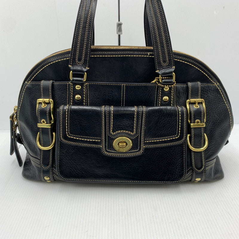 【現状渡し品】【レディース】 COACH コーチ MIRANDA TURNLOCK HANDBAG ミランダ サッチェル ハンドバッグ カバン トートバッグ 168-261016-ko-06-teih カラー：ブラック 万代Net店