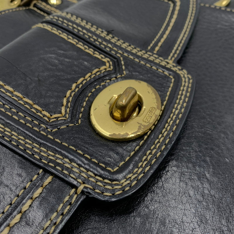 【現状渡し品】【レディース】 COACH コーチ MIRANDA TURNLOCK HANDBAG ミランダ サッチェル ハンドバッグ カバン トートバッグ 168-261016-ko-06-teih カラー：ブラック 万代Net店