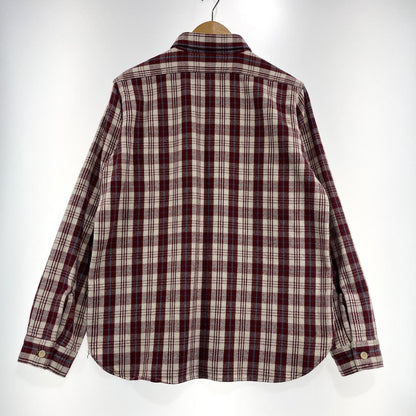 【中古品】【メンズ】 WAREHOUSE ウエアハウス FLANNEL SHIRT "E柄" LOT3104 フランネル シャツ 長袖 トップス 145-261014-yo-13-teih サイズ：M(15-15 1/2) カラー：レッド 万代Net店
