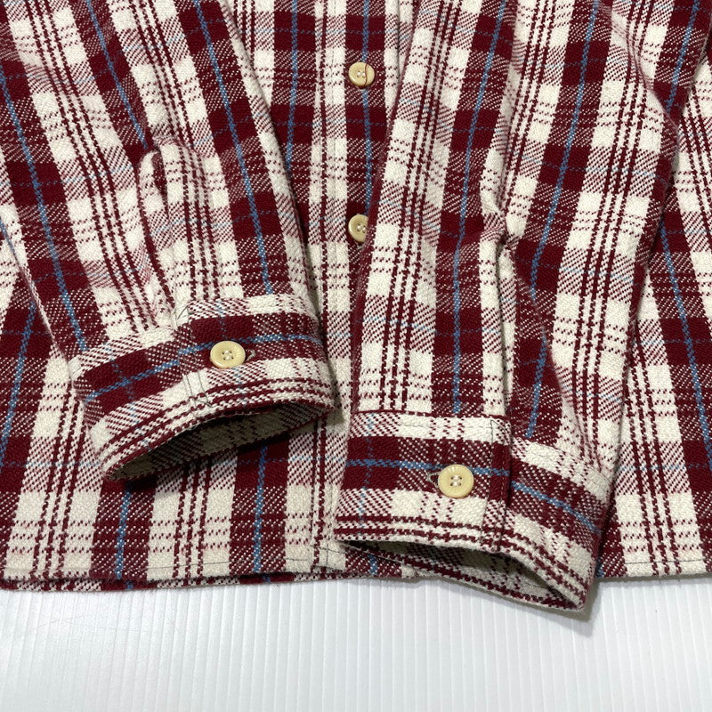 【中古品】【メンズ】 WAREHOUSE ウエアハウス FLANNEL SHIRT "E柄" LOT3104 フランネル シャツ 長袖 トップス 145-261014-yo-13-teih サイズ：M(15-15 1/2) カラー：レッド 万代Net店