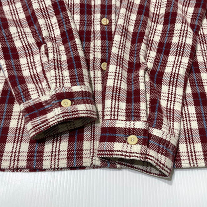 【中古品】【メンズ】 WAREHOUSE ウエアハウス FLANNEL SHIRT "E柄" LOT3104 フランネル シャツ 長袖 トップス 145-261014-yo-13-teih サイズ：M(15-15 1/2) カラー：レッド 万代Net店