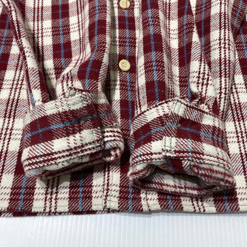 【中古品】【メンズ】 WAREHOUSE ウエアハウス FLANNEL SHIRT "E柄" LOT3104 フランネル シャツ 長袖 トップス 145-261014-yo-13-teih サイズ：M(15-15 1/2) カラー：レッド 万代Net店
