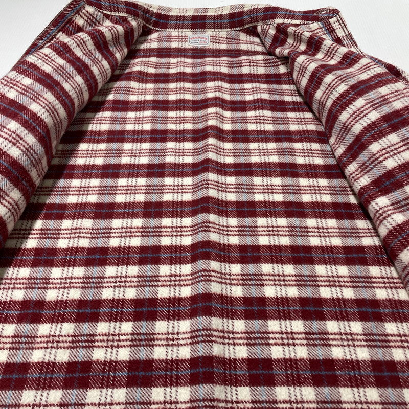 【中古品】【メンズ】 WAREHOUSE ウエアハウス FLANNEL SHIRT "E柄" LOT3104 フランネル シャツ 長袖 トップス 145-261014-yo-13-teih サイズ：M(15-15 1/2) カラー：レッド 万代Net店