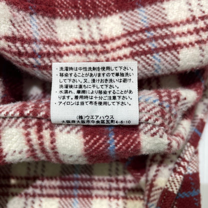 【中古品】【メンズ】 WAREHOUSE ウエアハウス FLANNEL SHIRT "E柄" LOT3104 フランネル シャツ 長袖 トップス 145-261014-yo-13-teih サイズ：M(15-15 1/2) カラー：レッド 万代Net店