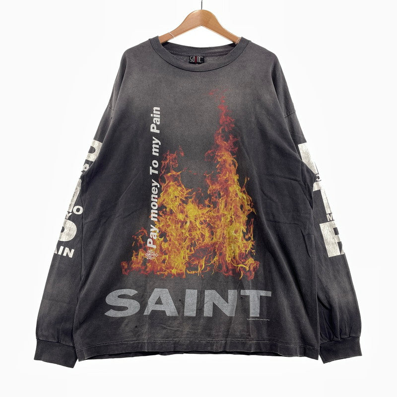 【中古品】【メンズ】 SAINT MICHAEL セントマイケル × PTP ペイマネートゥマイペイン 別注コラボ 24SS PTP L/S TEE SR TO SM-YS8-0000-C50 ロングスリーブ Tシャツ 長袖 トップス 142-261014-yo-23-teih サイズ：XXL カラー：ブラック 万代Net店