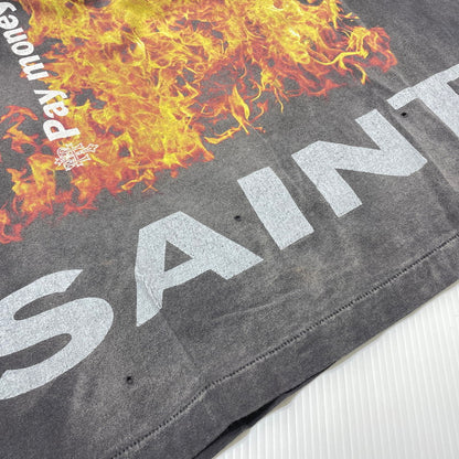 【中古品】【メンズ】 SAINT MICHAEL セントマイケル × PTP ペイマネートゥマイペイン 別注コラボ 24SS PTP L/S TEE SR TO SM-YS8-0000-C50 ロングスリーブ Tシャツ 長袖 トップス 142-261014-yo-23-teih サイズ：XXL カラー：ブラック 万代Net店