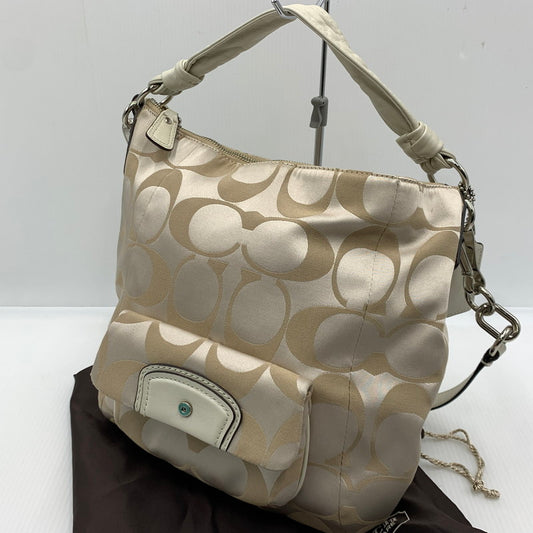 【中古品】【レディース】 COACH コーチ シグネチャー クリスティン キャンバス ショルダーバッグ カバン トートバッグ 180-261016-ko-07-teih カラー：ベージュ系 万代Net店