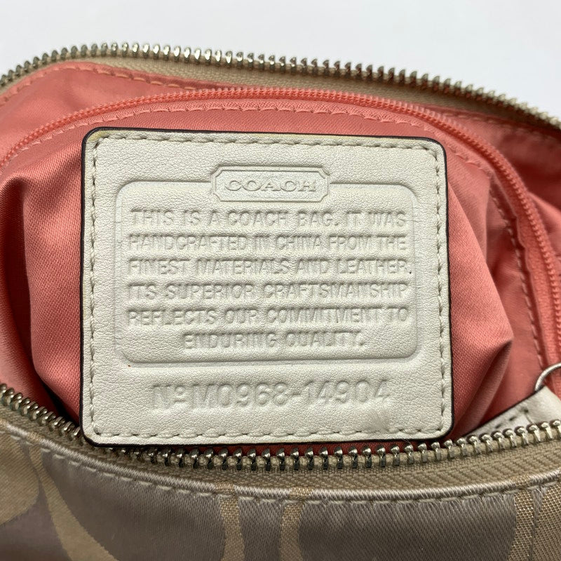 【中古品】【レディース】 COACH コーチ シグネチャー クリスティン キャンバス ショルダーバッグ カバン トートバッグ 180-261016-ko-07-teih カラー：ベージュ系 万代Net店