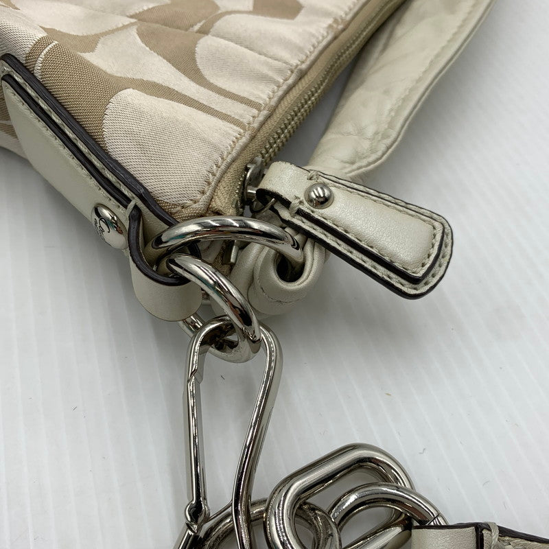 【中古品】【レディース】 COACH コーチ シグネチャー クリスティン キャンバス ショルダーバッグ カバン トートバッグ 180-261016-ko-07-teih カラー：ベージュ系 万代Net店